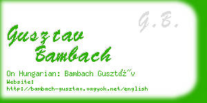 gusztav bambach business card